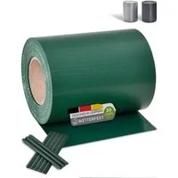 Juskys Sichtschutzstreifen PVC Sichtschutzstreifen, Doppelstabmatten Zaun, 35m x 19 cm, inkl. Clips