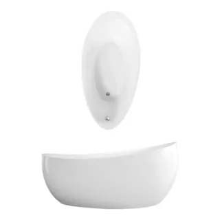 Villeroy & Boch Aveo Badewanne UBQ194AVE9T1V01 190 x 95, weiss, freistehend, randlos, mit Trio