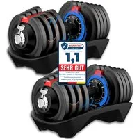 DH FitLife Hantel verstellbare Hanteln, 1,5 bis 18 KG mit 12 Gewichtsstufen, (ideal für Krafttraining & Fitness, ergonomische Hantel mit Schnellverstellung, Gusseisen Hantelscheiben), ideal für Muskelaufbau & Ganzkörpertraining