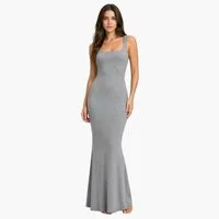 cfab Jerseykleid Ribbed Tank Top Maxikleid-Grey Melange-L (1-tlg)