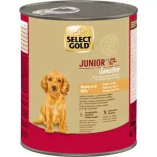 SELECT GOLD Nassfutter Hund Sensitive Junior Huhn und Reis 6x800 g