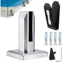BlingBin Abstandshalter Edelstahl-Glasscheibenpfosten,Schwimmbecken-Zaunklemme,Glasklemme (1er Set, 1-St., 1 Stück) Stehende Glasklemme für Treppengeländer Balkon Pfosten Geländer