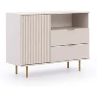 Lomadox Kommode NADOR-132, 107cm breit, Kaschmir, goldfarbene Metallgriffe und -füße