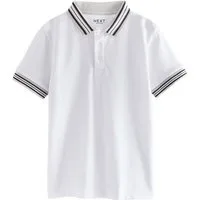 Next Poloshirt Kurzärmeliges Poloshirt mit gestreiften Kragen (1-tlg)