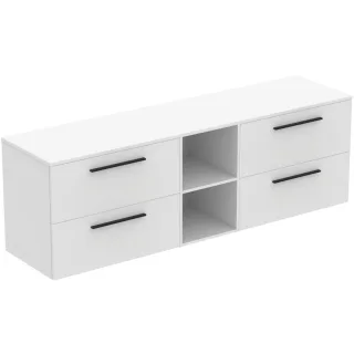 Ideal Standard Möbel-Set 200cm i.life B 4 Auszüge 2 mi.off.Fächer Gr.Schwarz Weiß matt, T5847DU T5847DU