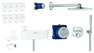 GROHE Unterputz-Duschsystem SmartControl, Purefoam 105812 weiß/chrom, 1058120000 1058120000