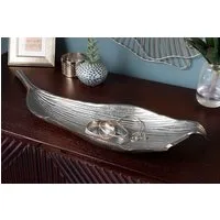 riess-ambiente Dekoschale ABSTRACT LEAF 64cm silber, Metall · im Blattdesign · Accessoireschale · Handarbeit · Accessoire