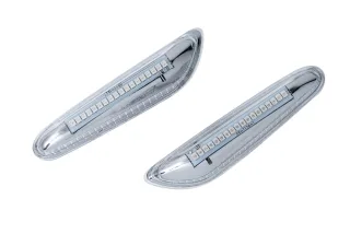 2x LED Seitenblinker Blinker in Chrom Silber SET für BMW X3 E83 / X1 E84 / 3er E90 E91 E92 E93