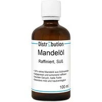 DistrEbution Körperöl Mandelöl 100 % rein, Süßmandelöl (Prunus Amygdalus Dulcis), Raffiniert, 100% Rein & Vegan