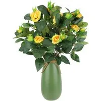 Kunstblume Künstlicher Rosenbusch in Vase, I.GE.A., Höhe 38 cm, Rosenstrauß Strauß Bouquet Seidenblumen Blumenstrauß Wildrosen