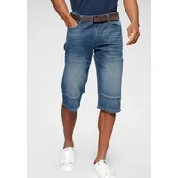 H.I.S Jeansbermudas HANTZ (Set, 2-tlg., mit abnehmbarem Gürtel) gerader Beinschnitt, Used-Look mit Abriebeffekten