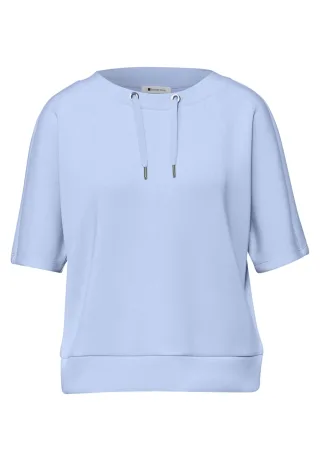 Street One - Dropped Shoulder Shirt im Silk-Look cashmere blue - Gr. - 38