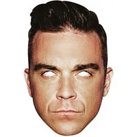Rubie´s Verkleidungsmaske Robbie Williams Pappmaske, Take that: fotorealistisch bedruckte Gesichtsmaske des berühmten Pops