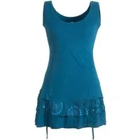 Vishes Tunikakleid Lagen-Look Jersey-Tunika Shirt zum Raffen Hippie, Boho, Goa Style