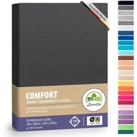 leevitex® Spannbettlaken 180x200 cm - 200x220 cm, Stoffgewicht 170 g/m², 40 cm Steghöhe, Jersey, Gummizug: rundum, (1 Stück), verschiedene Farben, OEKO-TEX® STANDARD 100 zertifiziert