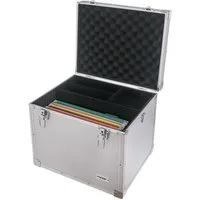 HMF Hängeregistraturbox 14812-02 Hängeregister Box, Alukoffer für DIN A4 Hängemappen, 41 x 33 x 36 cm