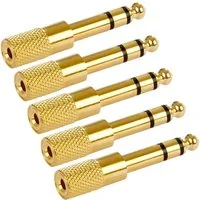 Poppstar Klinkenkupplung Audio-Adapter 6,35-mm-Klinke zu 3,5-mm-Klinke, Audio Adapter Kupplung zum Koppeln von Klinkenkabel / Stereo Aux Kabel