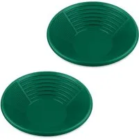 relaxdays Waschbecken Grüne Goldwaschpfanne 2er Set (2er Set)