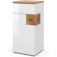 Vicco Midischrank Eden, Weiß Hochglanz/Artisan-Eiche, 40 x 84 cm (1-St)
