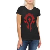 Urban Backwoods Print-Shirt Horde Logo Damen T-Shirt MMORPG Fantasy Faction Red WOW Banner Tribal (1-tlg) Crest Warrior Clan Raid