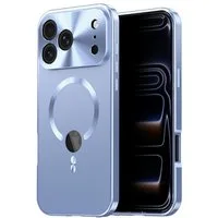 Wigento Handyhülle Für Apple iPhone 17 Pro Full Cover MagSafe Hülle Metallrahmen Blau, Magnetverschluss, MagSafe-kompatibel, stoßfest, präzise Aussparungen