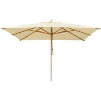 anndora-sonnenschirm Sonnenschirm 4x4 Meter quadratischer Schirm Holz Buche FSC zertifiziert, LxB: 400x400 cm, beschichteter schmutzabweisender Stoff - Seilzugmechanismus
