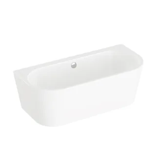 VitrA Geo Badewanne back to wall ovale Form 165 x 75 cm mit Überlauf Weiß Hochglanz,65411008000 65411008000