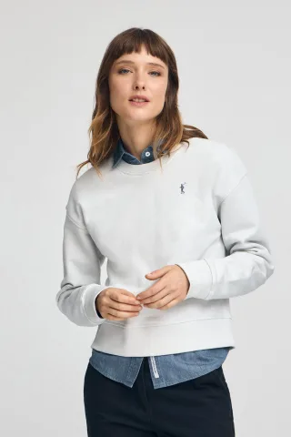 Sweatshirt eisblau im Boxy Fit mit Rigby Go-Logo