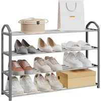 EUGAD Schuhregal, 1-tlg., 4-Ebenen–Metallrohrgestell, für Flur, Wohnzimmer, Schlafzimmer
