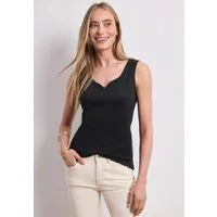 STREET ONE Tanktop Style Gania Sommertop mit Herzausschnitt
