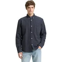 TOM TAILOR Denim Langarmhemd gestreift, mit Button-down-Kragen