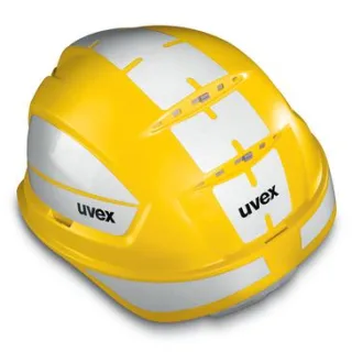 uvex pheos B-S-WR Schutzhelm mit Reflexset L - mit Lüftung- mit Drehradsystem - gekürztem Schirm  gelb 52 cm - 61 cm - 9772137