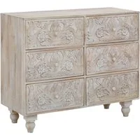 OTTO home Kommode Lavin Sideboard, Mangoholz, mit dekorativen Schnitzereien, Handgefertigt, Breite 110 cm