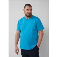 s.Oliver T-Shirt T-Shirt mit Flammgarnstruktur kurzarm, Rundhals, Logo
