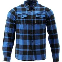 TRIZERATOP Flanellhemd Flanellhemd, Holzfällerhemd, Arbeitshemd blau/schwarz L
