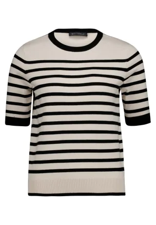 Betty Barclay - Gestreifter Strickpullover beige/schwarz - Gr. - 36
