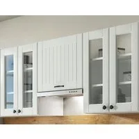 Möbel für Dich Küchenzeile Landhausküche Lora Einbauküche 300 cm 9-teilig, Fronten in weiß. beige, oder grau
