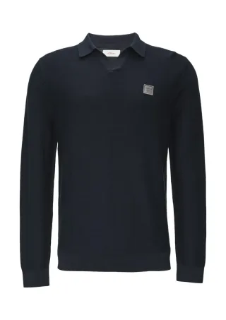 s.Oliver Red Label - Strickpullover mit Polokragen blau - Gr. - S