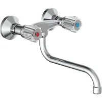 Schütte Spültischarmatur Brillant schwenkbarer Wasserhahn Küche für Wandmontage, Chrom, Hochdruck