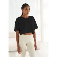 LASCANA Kurzarmshirt mit kastigem Schnitt und Lagen-Look