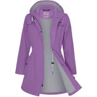 ATLASLAVA Regenjacke Damen Lang – Wasserdicht & Atmungsaktiv mit Kapuze (1-St) Übergangsjacke für Outdoor