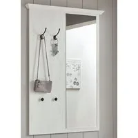 Home affaire Garderobenpaneel California, Wandregal mit Spiegel, Flurgarderobe mit vier Haken, in Pinie Weiß mit Wotan Eiche, 105 cm breit