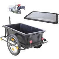 TRUTZHOLM Fahrradlastenanhänger Fahrradanhänger mit Kupplung 90L Plane Handwagen Transportanhänger, Nutzlast als Handkarre: ca. 90 kg
