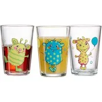 Ritzenhoff & Breker Kinderbecher Monsterchen Kindergläser 205 ml 3er Set, 3-tlg., Glas