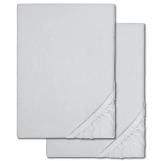 Spannbettlaken Winterflausch silber grau 90 x 190 - 100 x 200 cm Doppelpack