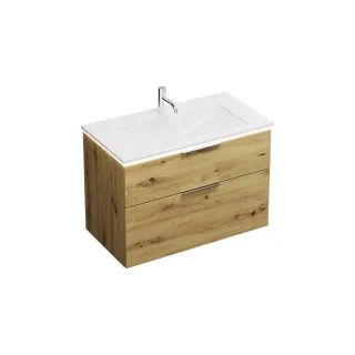 Burgbad Mineralguss Waschtisch-Set Eqio Eiche Dekor Urban/Alpinweiss, SEZE092F5662C0001 SEZE092F5662C0001