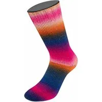 LANA GROSSA MEILENWEIT 100 COLOR MIX SPARKS Häkelwolle, 400 m (100 Gramm), 4-fädige Merino - Sockenwolle mit Lurexfaden