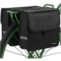 Trizand Fahrradtasche Doppel Fahrradtasche 28L wasserdicht Gepäckträgertasche Reflektoren (Doppel Fahrrad Gepäckträgertasche 28L mit Befestigung, 1x Doppel-Fahrradtasche mit Befestigungsgurten und Innenversteifung), 28L Stauraum, wasserabweisend, Ref