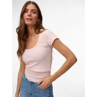 Vero Moda Kurzarmshirt VMCHLOE CS SHORT U-NECK NOOS Baumwollmischung