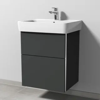 Sanipa 3way Waschtischunterbau zu Geberit Renova Plan Waschtisch mit 1 Tür, Graphit-Matt BP8741B